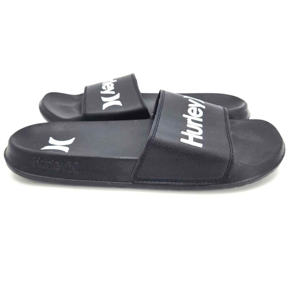Hurley Slides One and Only Beach Slides Sandals Flip Flops Black Men's Size 10